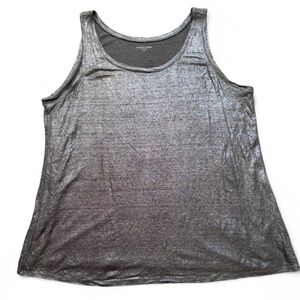 Eileen Fisher Metallic Silver Tank Top